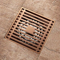 Bonde de Douche Carrée Laiton Or Rose 5 Motifs 10 cm