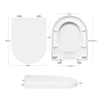 Abattant WC Forme D Frein de Chute Fixation par le Haut, 47,5 cm