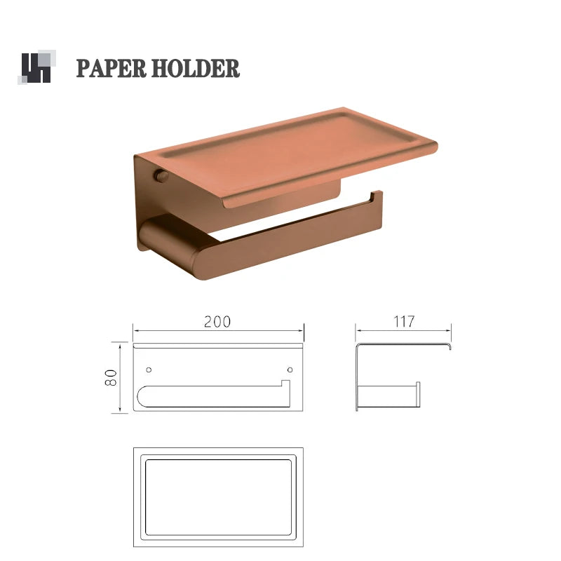 Ensemble d'Accessoires de Salle de Bain Or Rose Brossé