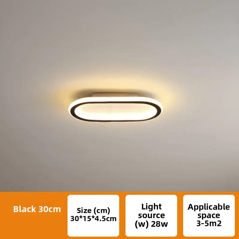 Plafonnier LED Cuisine Ovale Dimmable Doré Noir Blanc
