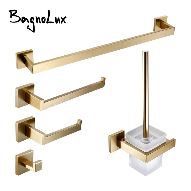 Accessoires Salle de Bain Doré Brossé à la Pièce ou en Kit