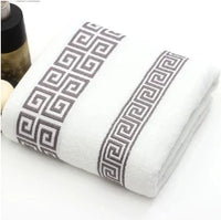 Serviette de Toilette Coton à Frise Grecque 34 x 74 cm, 3 Coloris