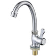 Robinet de Cuisine Eau Froide Col de Cygne Chromé, Pivotant 360°