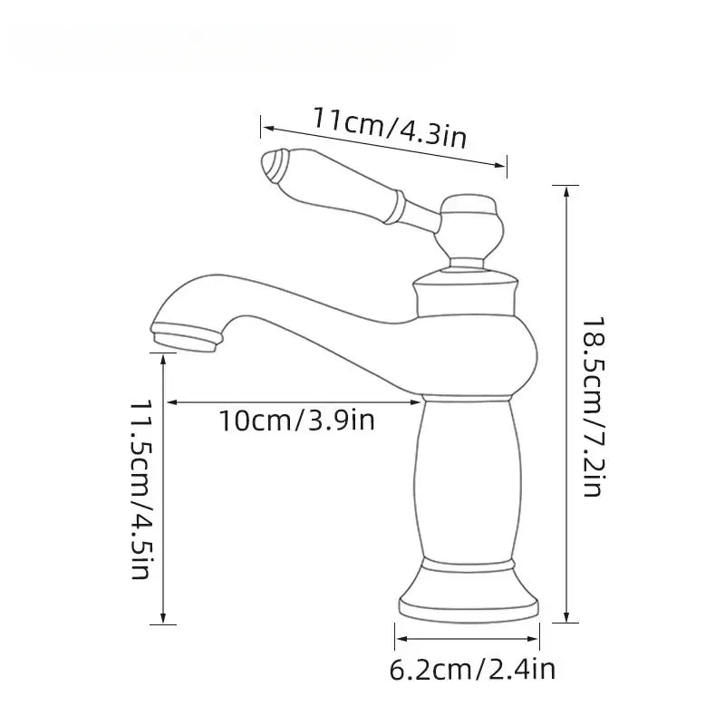 Mitigeur Lavabo Rétro Laiton Massif 7 Finitions
