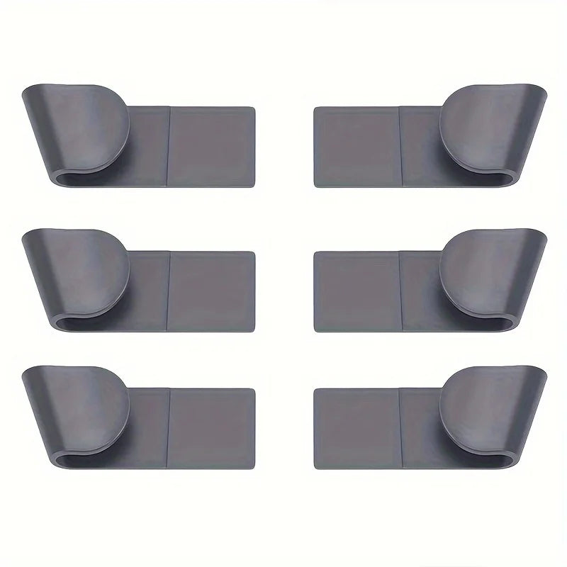 Range-Couvercle Mural Adhésif Gris Foncé, Lot de 3 Paires, 8,8 x 3,7 cm