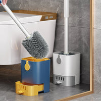 Brosse WC Multifonction à Plateau Coulissant, Bleu ou Blanc, 43,5 cm
