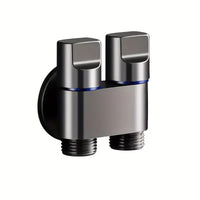 Robinet d'Angle Double Sortie, Douchette WC en Option, Noir Chromé Gris