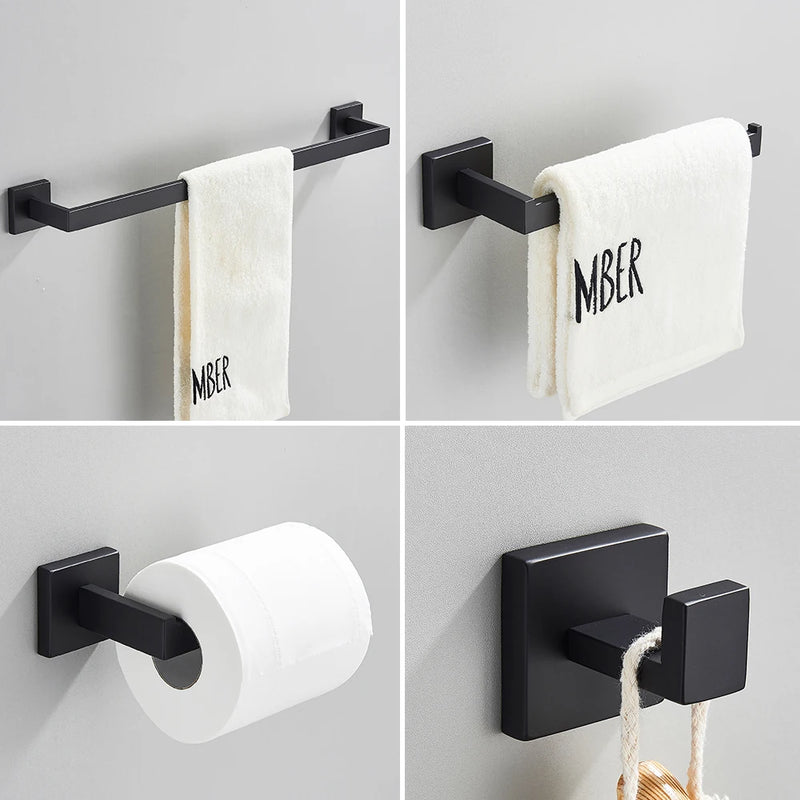 Ensemble Accessoires Salle de Bain Inox 4 Pièces