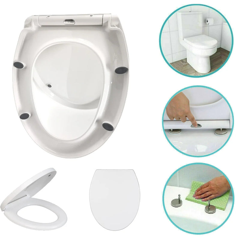 Abattant WC Frein de Chute Déclipsable Blanc