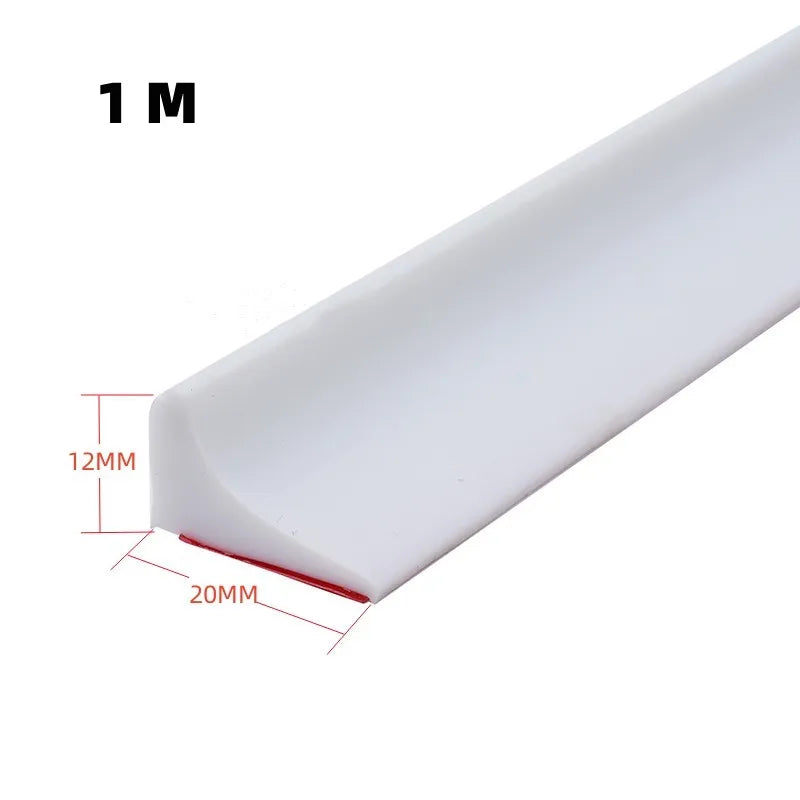 Barrage d'Eau de Douche Silicone Autocollant, 4 Couleurs, 50 à 500 cm