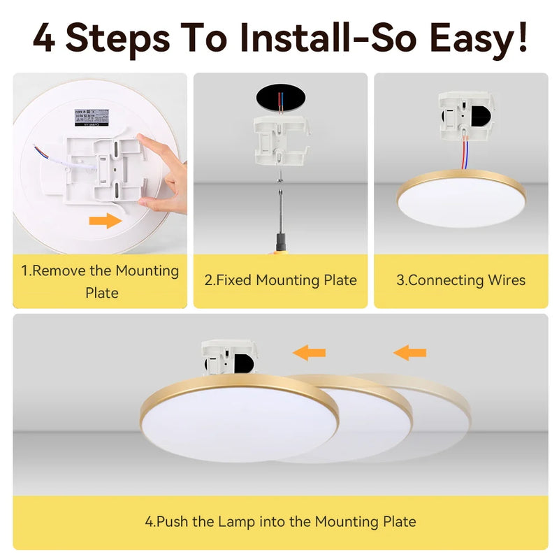 Plafonnier LED Rond Cuisine Ultra-Plat 5 cm Gradable, 30 ou 40 W