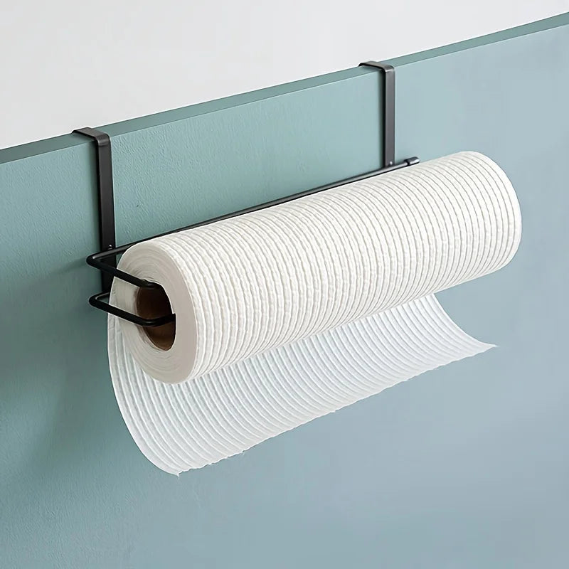 Porte-Rouleau Essuie-Tout Suspendu Noir, Sans Perçage, à Crochets pour Cuisine