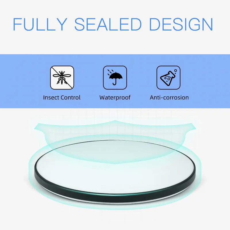 Plafonnier Cuisine LED Rond Ultra Plat 4,5 cm, Blanc ou Noir, 15 à 50 W