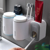 Distributeur de Dentifrice Mural Compact 11 cm, Presse-Tube Automatique Gris ou Noir