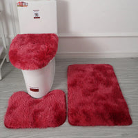 Tapis de Bain 3 Pièces Antidérapant avec Housse WC
