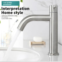 Robinet Lave-Main Inox 304 Noir ou Brossé, Bec Droit ou Courbé