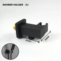 Pommeau de Douche Laiton Noir Mat, Douchettes et Supports à la Pièce