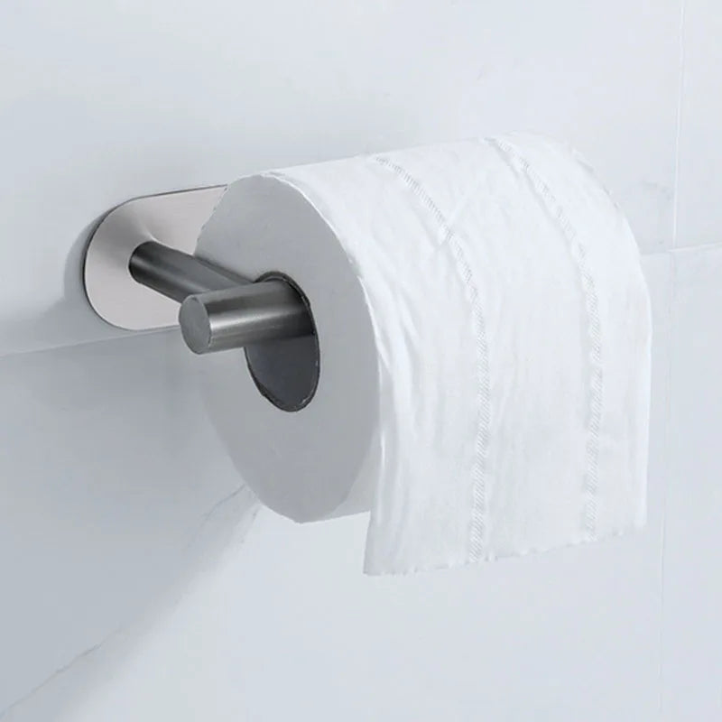 Porte-Papier Toilette Mural en Inox à Visser ou Adhésif 16 cm