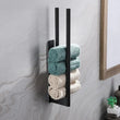 Porte-Serviette Mural Adhésif Sans Perçage Noir 39 cm