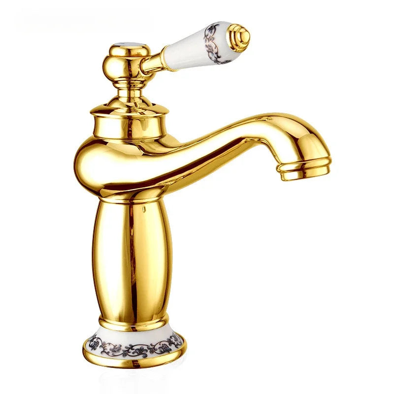 Mitigeur Lavabo Rétro Laiton Massif 7 Finitions