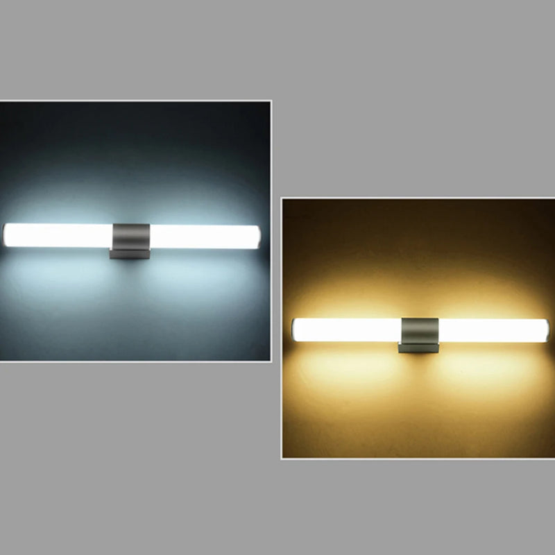 Applique Miroir Salle de Bain LED Tube Rond ou Carré, 25, 40 ou 55 cm