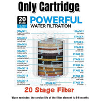 Filtre de Douche 20 Étages Anti-Calcaire Eau Dure