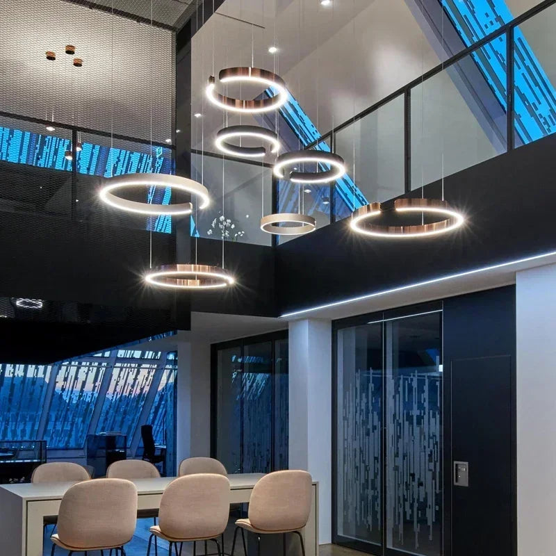Suspension Cuisine LED Anneaux Ouverts, Ø 40 à 80 cm