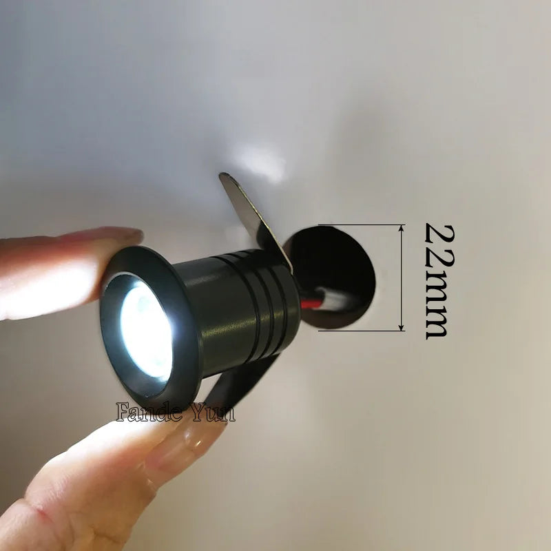 Mini Spot LED Encastrable Cuisine 1 ou 3 W, Ø 28 mm, Meuble et Vitrine