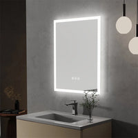 Miroir LED Salle de Bain Rectangulaire Aluminium 40x50 cm