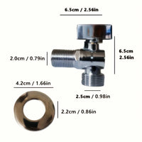 Robinet d'Arrêt d'Angle Chromé 1/2 x 3/4 avec Rosace, Alliage de Zinc