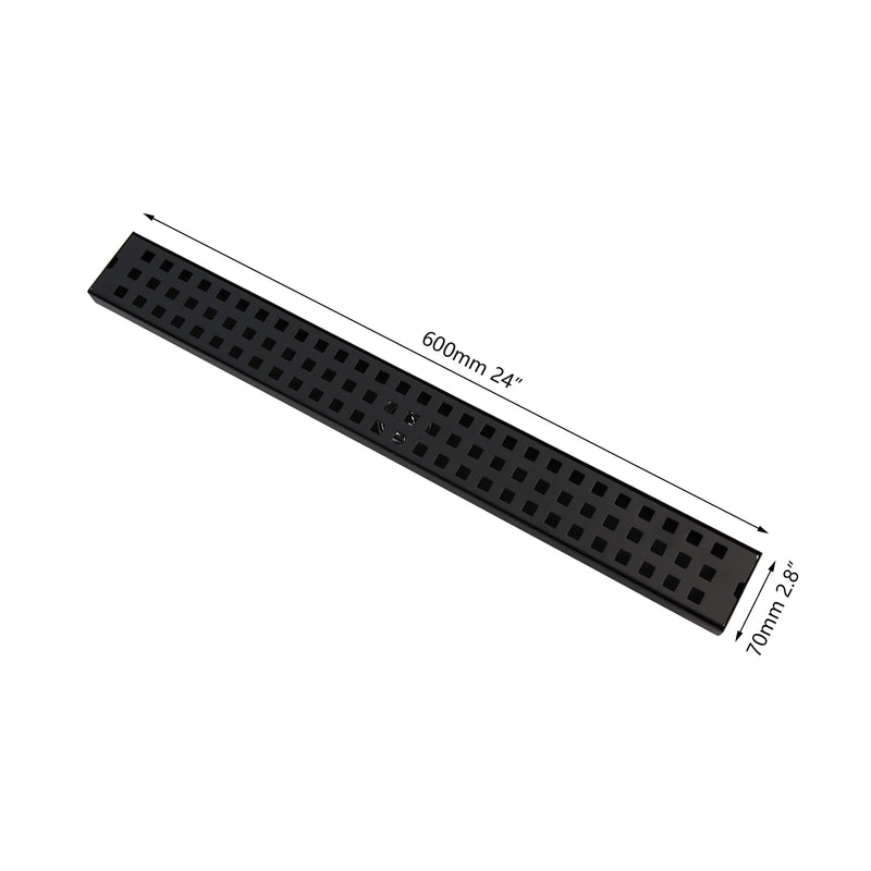 Caniveau de Douche Linéaire Inox Noir Mat, 60 ou 90 cm