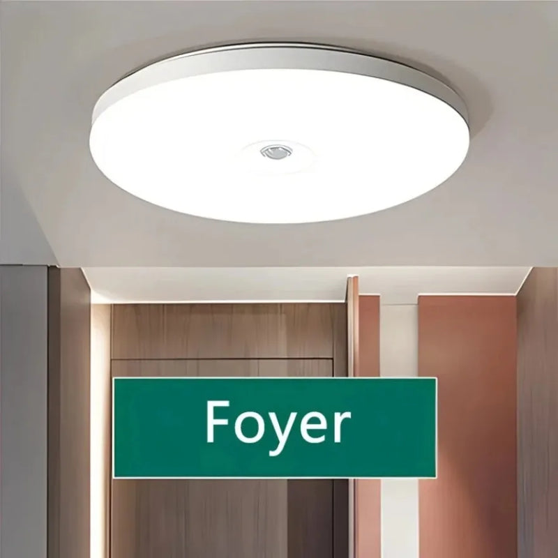Plafonnier Cuisine Rond Blanc, Détecteur de Mouvement et de Luminosité, Ø 23 ou 30 cm