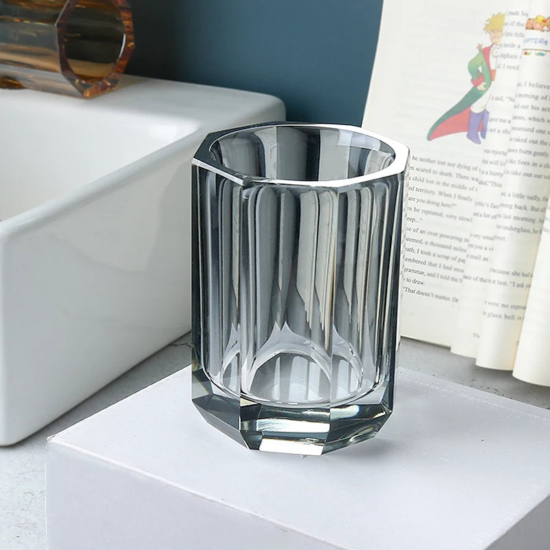 Accessoires Salle de Bain en Verre Cristal à la Pièce, 19 Articles