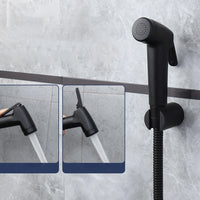 Douchette WC Noire Kit Complet avec Support Mural