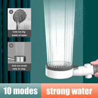 Pommeau de Douche Filtrant à 10 Modes Haute Pression, Noir ou Blanc
