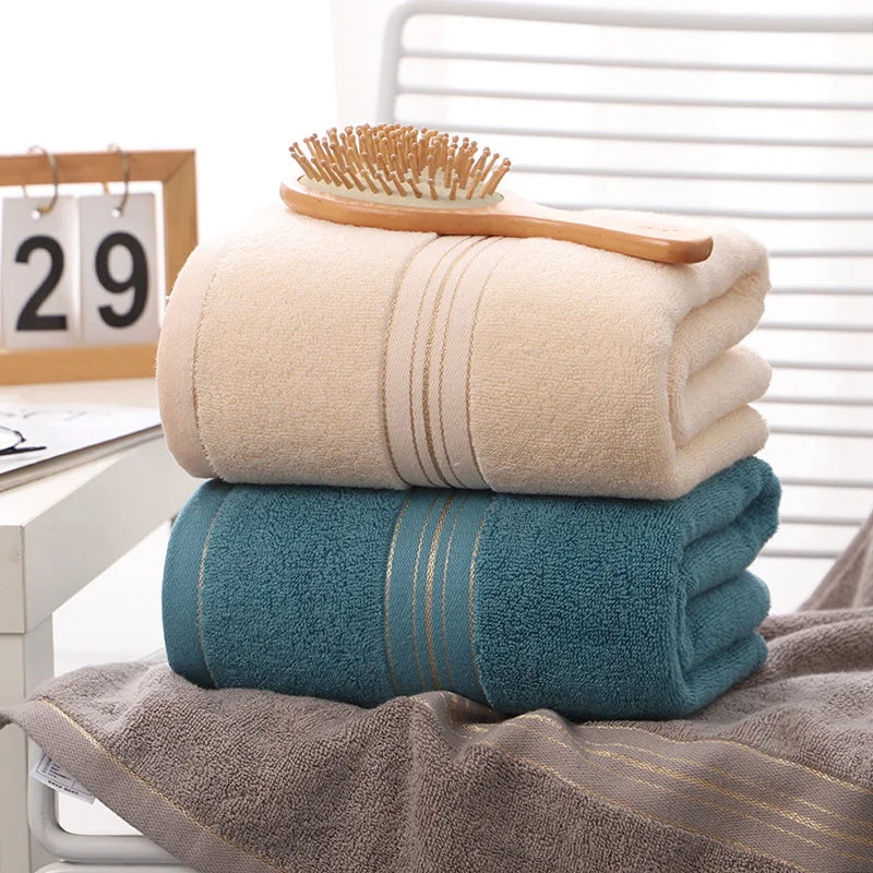 Serviette de Bain Coton Filé à l'Anneau 70 x 140 cm