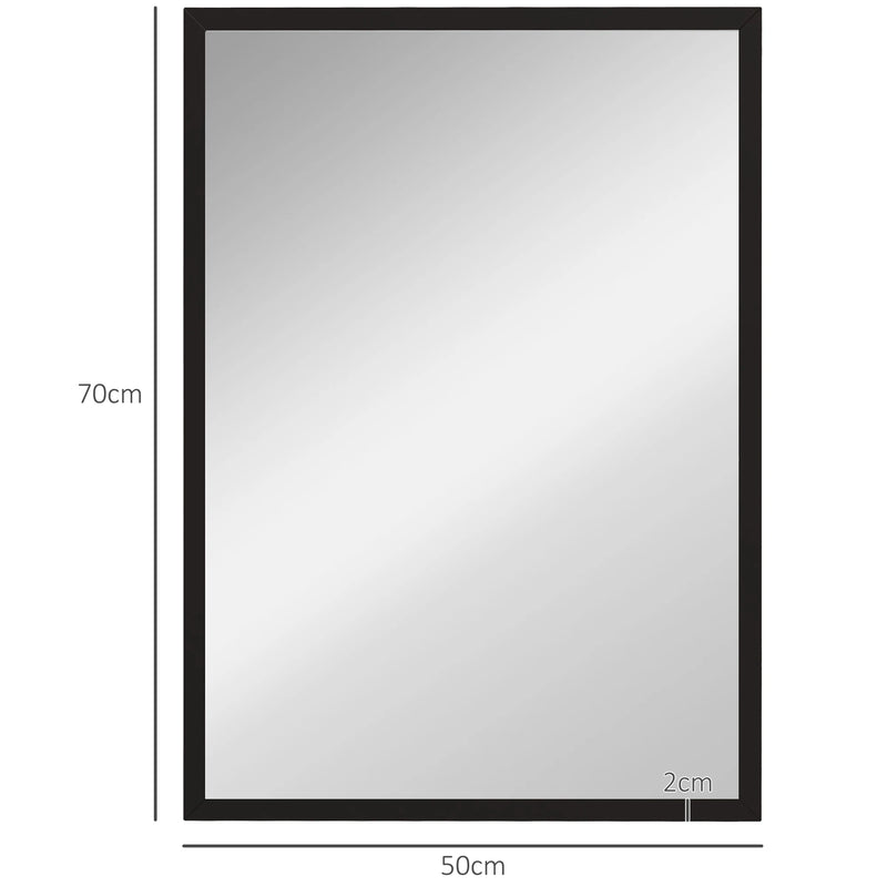 Miroir Mural Rectangulaire Noir ou Blanc 50 x 70 cm