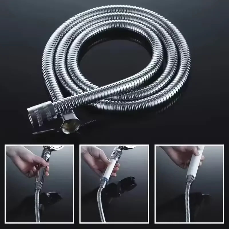 Flexible de Douche Inox 304 Argenté 1,5 m avec Raccords G1/2 Standard