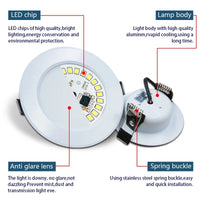 Spot LED Encastrable Cuisine Rond Blanc sans Transformateur, 3 à 15 W