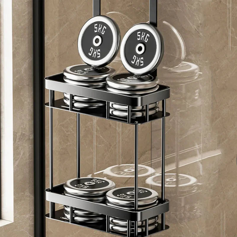 Étagère de Douche à Suspendre pour Porte Double Niveau