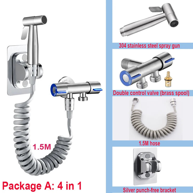 Douchette WC Inox Kit Flexible et Support