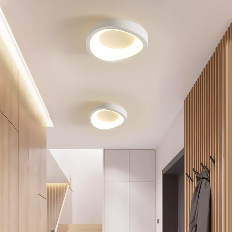 Plafonnier LED Cuisine Forme Organique Noir Blanc