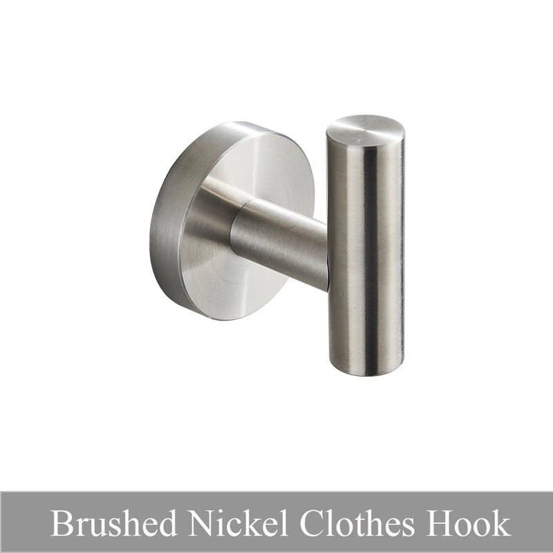 Accessoires Salle de Bain Ronds Inox à la Pièce, Chromé, Noir, Nickel, Doré