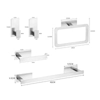 Accessoires Salle de Bain Inox Adhésifs Sans Perçage