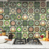 Carreaux Adhésifs Crédence 15 cm, 27 Motifs Colorés, 12 ou 24 Pièces