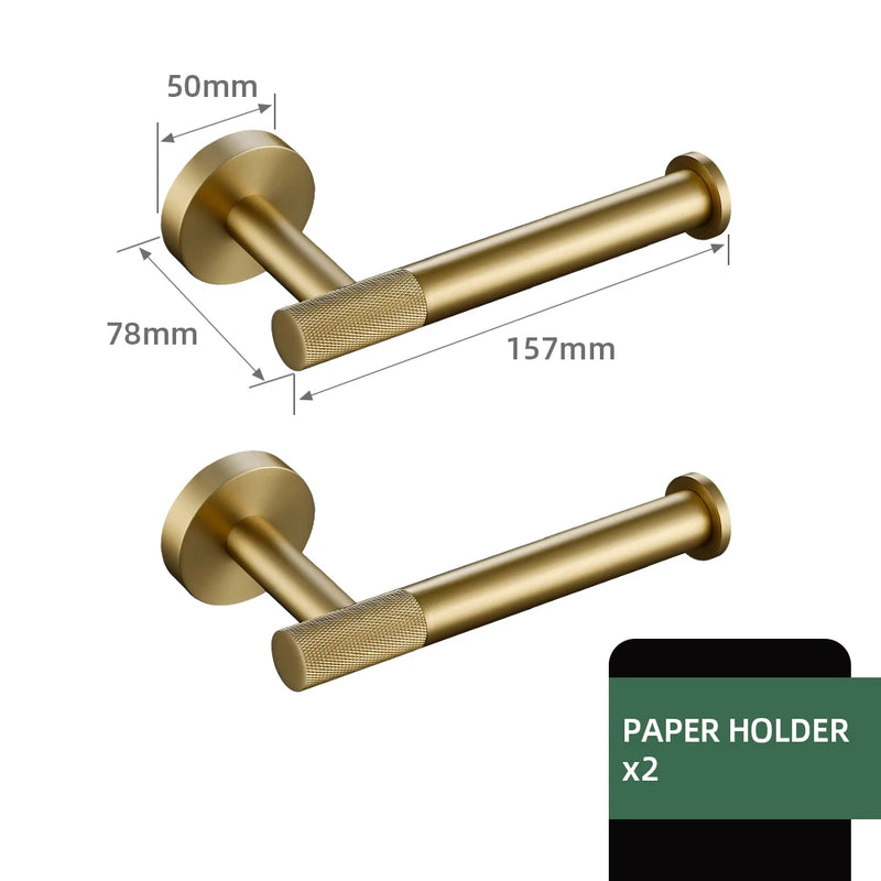 Accessoires Salle de Bain Laiton Doré Brossé Moleté à la Pièce, 20 Articles
