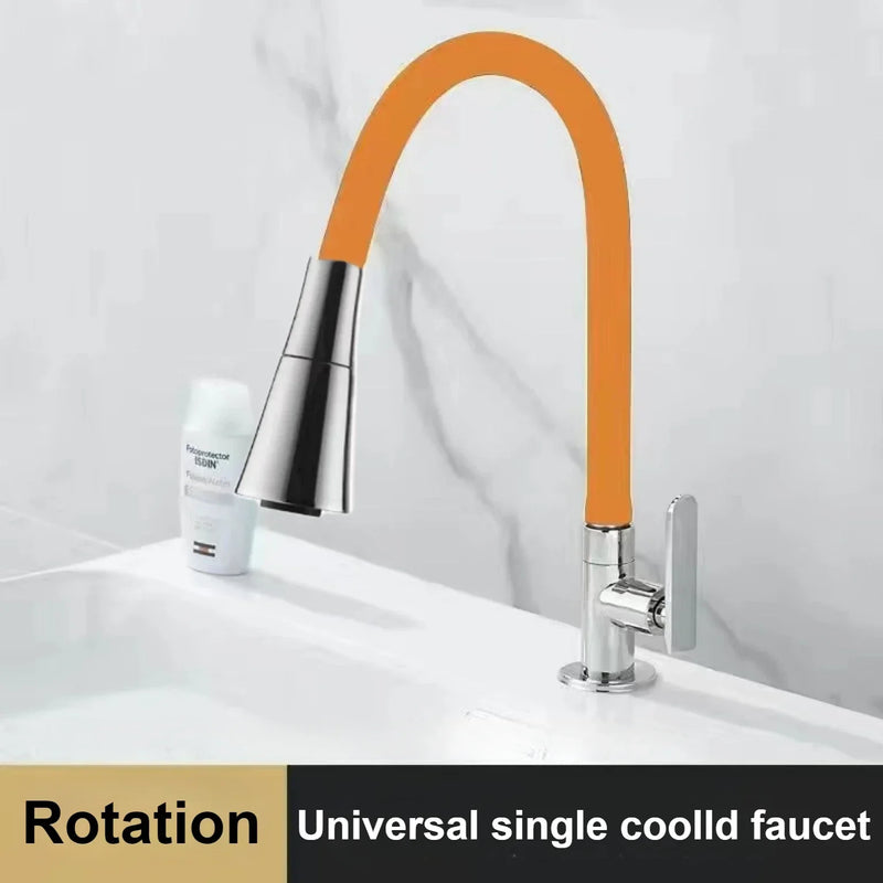 Robinet de Cuisine Flexible Eau Froide en Silicone, Pivotant 360°, 3 Coloris