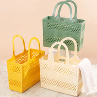 Panier de Douche Portable Ajouré 29 x 20 cm, Beige, Vert ou Jaune