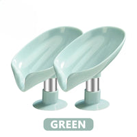 Porte-Savon Feuille à Ventouse, Vert ou Gris, Lot de 1 ou 2
