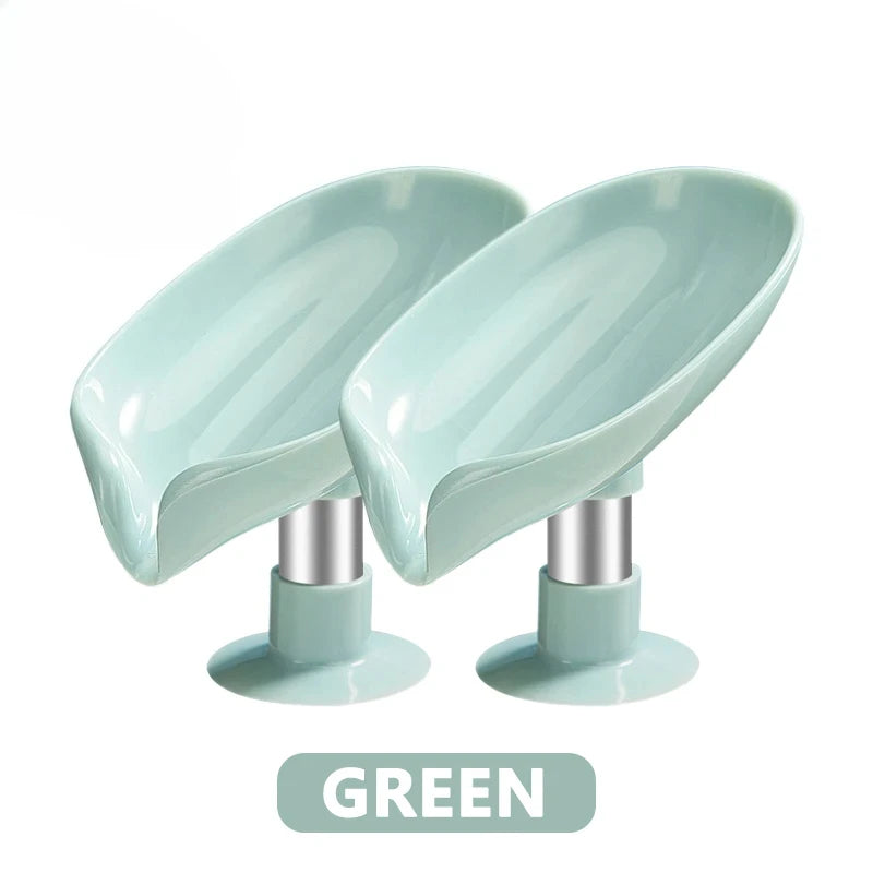 Porte-Savon Feuille à Ventouse, Vert ou Gris, Lot de 1 ou 2